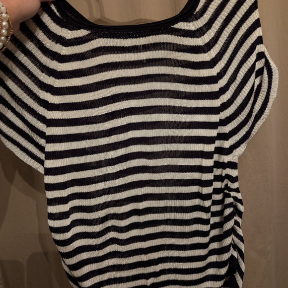 Free People Striped Black and White Women's Top - Picture 4 of 5